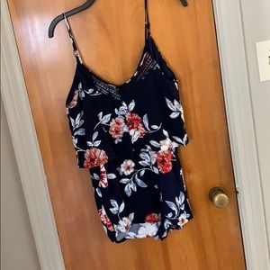 Blue floral romper